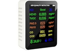 SPORTARC Medidor de calidad del aire 10 en 1 PM2.5 PM10 HCHO AQI Temperatura Humedad Probador