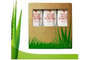 ALOE HANA Forever Living Triple pack 3 x 1 Litre Aloe Vera Gel, Blueberry, Apple and Peach Pulp Flavour, 100% Natural Pure Drinking Juice