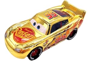 CBOSNF Giocattolo Veicoli MC-Queen Modello Macchinine Decorazione per Torte Mini Modello Auto Giocattolo Modellini di Auto in Lega Regali Compleanno per Bambini(Oro)