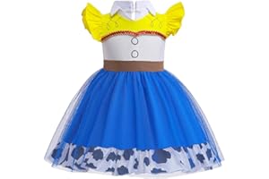 Lito Angels Disfraz de Jessie con Aro de Pelo para Niña Pequeñas, Vestido de Tul de Verano Ropa Casual, Azul