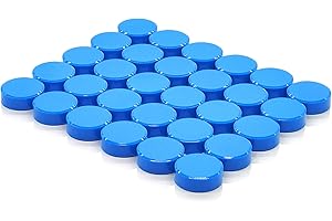 PYJLBX Fridge Magnets - 30 Pack Strong Mini Round Magnets for Whiteboard, Crafts, Notice Board, Fridge, Office (Blue)