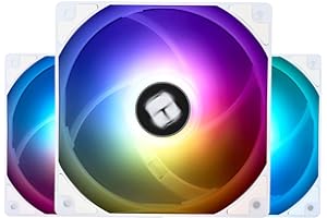 Thermalright TL-C12CW-S Ventola CPU 120mm bianca ARGB, ventola per computer silenziosa a 4 pin PWM con cuscinetto S-FDB incluso, ventola di raffreddamento fino a 1500RPM (3 quantità)