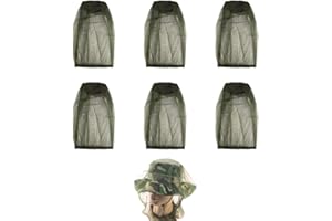 CUAYAES 6 pezzi di alta qualità con fori extra fini, protezione per la testa del cappello da zanzara, per campeggio, escursionismo, pesca, protezione da insetti e zanzare, zanzariere (6)