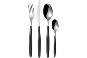 Guzzini - My Fusion, zestaw 24 sztućców - czarny, 16,8 x 7,5 x wys. 25,5 cm - 11070010