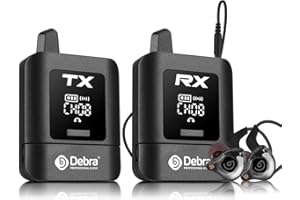 D DEBRA Debra ST-Mini Sistema IEM Professionale – Trasmissione Wireless 2.4G a 50m, Autonomia Prolungata, Ricevitori Illimitati Nero