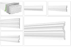 Molduras de pared HEXIMO Styropor XPS - Molduras de estuco de alta calidad ligeras y robustas en un diseño moderno - (paquete de ahorro de 20 metros FG3-50x14mm) perfiles de friso estuco styropor