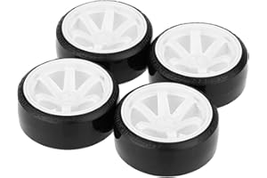 IMCCZONY 4Pcs Drift Car Tire Wheel Rim Hard Wheel Tyre for 1/10 Traxxas HSP Tamiya HPI Kyosho Drifting RC Car White