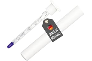 Lantelme Termometro da vino in custodia di plastica bianca, da 0 °C a 40 °C, dimensioni 11,4 cm x 2,4 cm, per viaggi, termometro per vino, termometro analogico, facile da leggere per bicchiere di vino