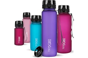 720°DGREE Bottiglia d'Acqua “uberBottle“ +Setaccio Frutta - 350ml, 500ml, 650ml, 1l, 1,5l - Tritan Senza-BPA, Prova Perdite - Il Borraccia Sportiva, Fitness, Ciclismo, Palestra, Scuola, Università