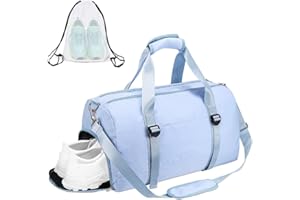 AISPARKY Gym Sport Bag Dry Wet Separated, Waterproof Large Sports Duffel Bag Training Handbag with Shoes Compartment for Sport Traveling Swimming Yoga Hiking Camping for Women