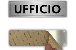 LEIASA | Segnale Adesivo Ufficio - 5×18 cm - Spessore 0,8 mm -Alluminio - Targa Area di Lavoro - Segnale Ufficio Amministrativo - Cartello Adesivo 3M - Zona Ufficio (Cartello ufficio)