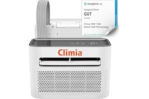 Climia CMK 1500 Note "Gut" auf Vergleich org-Klimaanlage für Wohnwagen bis 15 qm, Split Klimaanlage für Wohnmobil Camping. 5000 BTU/h, Klimagerät zum Entfeuchten, Energieeffiziensklasse A