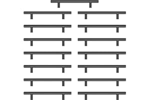 AwmnSrman 15 Pezzi Maniglie per Mobili da Cucina 128 mm Nere per Armadietti Vernice Spray in Acciaio Inossidabile Installazione di Fori Nero