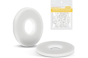 Caianwin - 25 rondelle grandi in plastica M6, bianche, DIN 9021, in nylon, distanziatori piatti, rondelle in plastica per viti M6, barre filettate, dadi