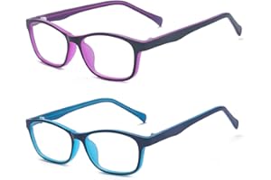 Outray 2 Pack Boys Girls Blue Light Blocking Glasses Square Eyeglasses Frame Anti Blue Ray Computer Game Glasses for Kids/Teens