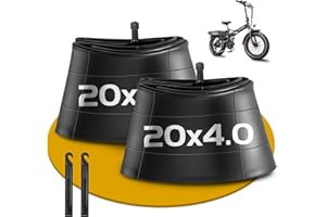 GESINIKAD 2 Pack 20 x 4.0 Fat Tire Tube Schrader Valve, Puncture Proof Bike Tubes for 20 x 4 Bicycle Tire, Butyl Rubber Inner Tube for EBike/Electric Bike/Mountain Bike