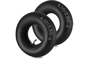 SIPARTS 2 Pack 4.10/3.50-4 Tire Inner Tubes Heavy Duty 4.10 3.50-4/410/350-4 Tube with Bent Valve Stem for Wheelbarrows, Lawn Mowers, Hand Trucks, 4" Cart, Tractors, Golf Cart, Dolly, Trailers