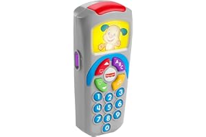 Fisher-Price pedagogisk leksak för spädbarn hundfjärrkontroll leksaksfjärrkontroll med musik och lampor för barn från 6 månad