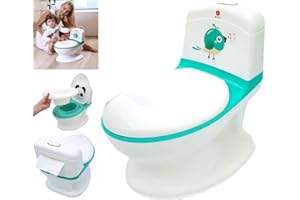 Pot Bebe Toilette WC Réaliste Bruit Rinçage Chasse d'eau, Apprentissage Propreté Enfants Garçon et Fille, Stable, Confortable, Bac Amovible. Ideal Première Toilette.