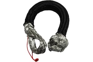Comily Plus+ UHMWPE 7/16"x 19" Grey Soft Shackle with Black Sleeve for 4 Off-Road ATV UTV Jeep Winch Ropes