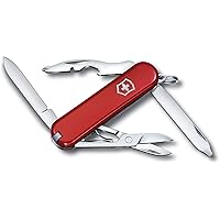 Victorinox Rambler Swiss Army Pocket Knife, Small, Multi Tool, 10 Functions, Screwdriver, Scissors, Red