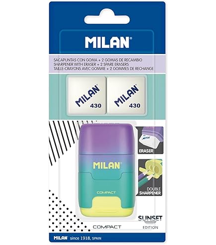 Blister Pack Eraser With Pencil Sharpener CAPSULE Roller 2 Spare Erasers - View #10