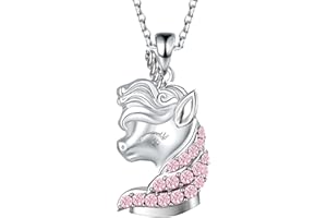 yiwaxice Horse Necklace for Girls Silver Love Heart Pendant Jewelry Birthday Christmas Gifts for Girlfriend Wife Mom Daughter Granddaughter Niece 18"