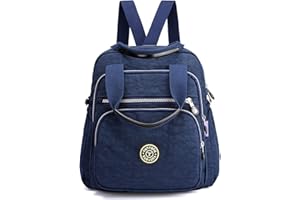 PORRASSO Casual Backpack Women Shoulder Bag Ladies Crossbody Bag Nylon Handbag Girl Daypack for Work Travel Daily Use