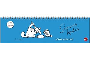 Simons Katze Büroplaner 2026: Kultiger Tischkalender für den Arbeitsplatz. Lustiger Spiral-Kalender für Simon's Cat-Fans. Wochenplaner 2026 quer. (Tisch-Querplaner Heye)