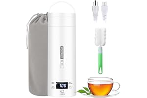 SOUVIK Bollitore Elettrico Portatile 500ml – Tazza Termica Elettrica da Viaggio in Acciaio Inox 316 con 4 Temperature Regolabili, Spegnimento Automatico e Ebollizione Rapida per Tè, Caffè, Latte - Bianco