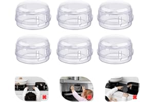 ChAusa 6 Pièces Couvre Sécurité pour Cuisinière,Boutons Protection Cuisinière, Couvre Bouton de Cuisinière, Protections Du Bouton Poêle pour Protection Serrures Bébé Cuisine Sécurité (Blanc)