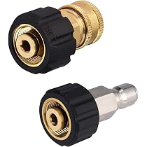Millie Kit Adattatori Per Idropulitrice 3/8" M22 - Connettori Rapidi In Ottone Per Tubo Alta Pressione - Max 5000 PSI - 2 Pezzi