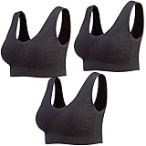 Lemef Reggiseno Sport Privo di Cuciture a Fili Liberi Reggiseno Yoga con Imbottiture Estraibili per Donne Set di 3