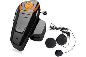 QSPORTPEAK BT-S2 Intercomunicador Casco Moto Bluetooth,Manos Libres 1-3 Motoristas,Sistema Comunicación con Compartir Música, Auriculares para Motocicleta