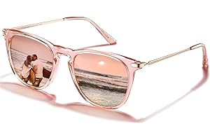 TSEBAN Vintage Polarisierte Damen Sonnenbrille Frauen Blaulichtfilter Brille, Acetat-Rahmen & UV 400 Schutz