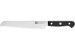 ZWILLING Gourmet Couteau à Pain, 20 cm, Acier Spécial Inoxydable, Manche Ergonomique en Plastique, Noir, Fabriqué en Allemagne