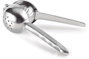 Lacor - 68182 - Exprimidor Manual ZITRUS, Acero inoxidable 18/10, Exprimidor para Limas, Limones y Naranjas, Mango ergonómico, Apto para Lavavajillas