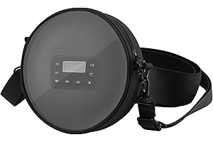 TXEsign 6" CD Player Case, Storage Bag with Adjustable Shoulder Strap and Waist Band, Transparent Window, Compatible with Most CD Players