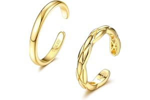 Morfetto 14 Karat Gold gefüllte Zehenringe für Frauen Einfacher Zehenring mit offenem Band Verstellbare Zehenringe