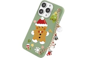 Yoedge Weihnachten Handykette Handyhülle für iPhone 13 mini 5,4" Hülle mit Band, Süß Weihnachts Muster Design Schutzhülle, Weich Silikon TPU Stoßfest Christmas Case Cover für iPhone 13 mini, Grün