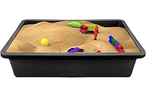 simpa Black Large Deep Fill Plastic Rectangular Sand Pit Tray Only - 13cm (H) x 64cm (L) x 49cm (W)