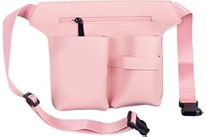 QIUPFGUT Sacs de Coiffure, Sacoche Ceinture de Coiffeur, Sacoche à Outils de Coiffeur Professionnel de Salon, Sacoche à Outils de Coiffeur Professionnel de Cisaillement (Rose)