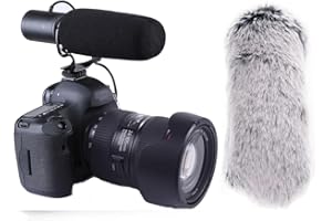 Nicama Kondensator Kardioid Mikrofon mit Windschutzscheiben-Muff, für DSLR-Kamera Nikon Canon Sony spiegellose Kamera, DV-Camcorder