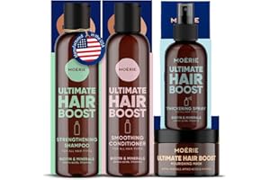 Moerie Mineral Shampoo and Conditioner Plus Hair Mask and Hair Spray Mega Pack – The Ultimate Hair Care Set – For Longer, Thicker, Fuller Hair - Vegan Hair Products – Paraben & Silicone Free Products