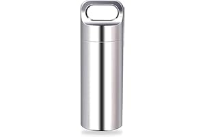 SAGASAVE Mini impermeabile pillola scatola in acciaio inox pillola bottiglia all'aperto impermeabile sopravvivenza contenitore capsula per sopravvivenza all'aperto stoccaggio
