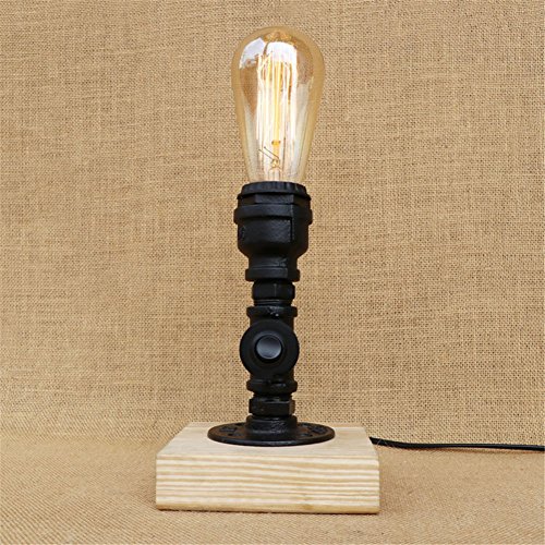 Preisvergleich Produktbild DFGDF Amerikanischen industriellen Stil Holzbett Wohnzimmer Schlafzimmer gemütlich warmen Cafe kreative Rohr Holz Tischleuchte