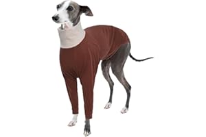 PUMYPOREITY Sweter charta, polar, sweter dla psa, średni dla whipetów, pulower, szary, piżama, Lurcher, koszula polarowa, whippet, piżama, bluzy dla psów (brązowy, M)