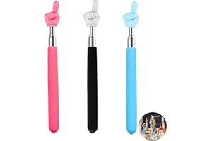 WQEDVN 3 PCS Finger Pointer Stick, Pointer Finger, Telescopic Pointer, Hand Pointer, Telescopic Teachers Pointer, Extendable Pointer, For Elementary School Kindergarten Teacher (Black Pink Blue)