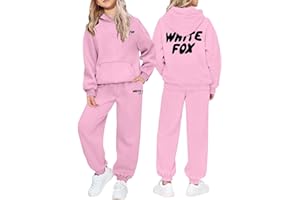 HOT1950s Kids Tracksuit Girls 2 Piece Outfits, Tracksuit Kids Full Set Oversized Hoodie Long Sleeve Sweatshirt Baggy Sweatpants Jogging Bottoms Girls Outfits Clothing Sets Activewear Gym Set