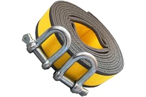 ZZDZW Cable De Seguridad Remolque 5-25 Toneladas, Eslingas,4M/5M/6M7M/8M/9M/10M Correa,Cuerda para Remolque Coche,2 Grilletes Reforzados para Recuperación Vehículo por Auto,SUV,Todoterreno